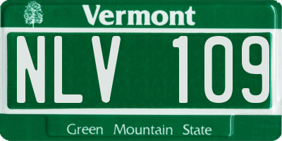 VT license plate NLV109