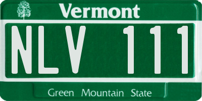 VT license plate NLV111