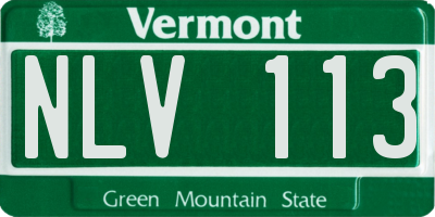 VT license plate NLV113