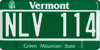 VT license plate NLV114