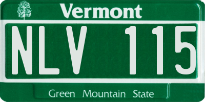 VT license plate NLV115