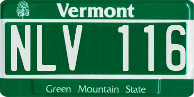 VT license plate NLV116