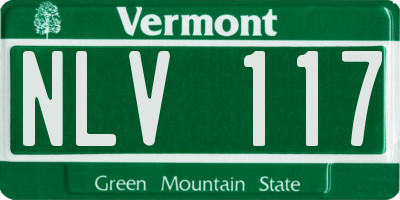 VT license plate NLV117