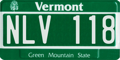 VT license plate NLV118