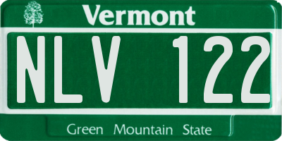 VT license plate NLV122