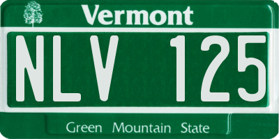 VT license plate NLV125