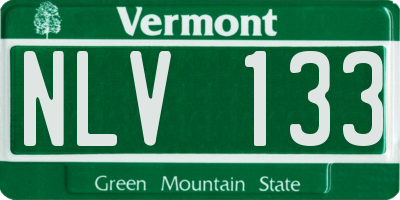 VT license plate NLV133