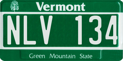 VT license plate NLV134