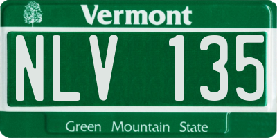 VT license plate NLV135