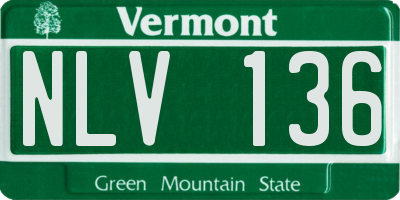 VT license plate NLV136