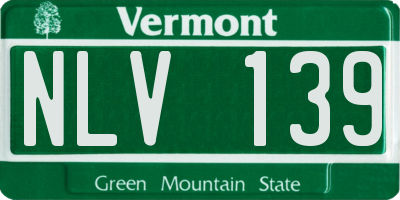 VT license plate NLV139