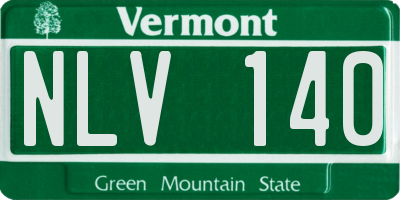 VT license plate NLV140