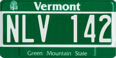 VT license plate NLV142