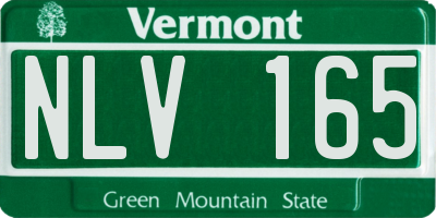 VT license plate NLV165