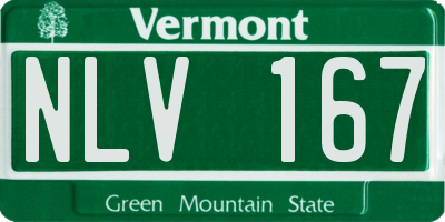 VT license plate NLV167