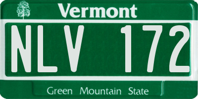 VT license plate NLV172
