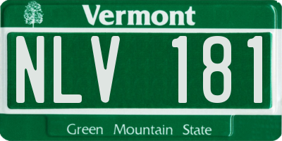VT license plate NLV181