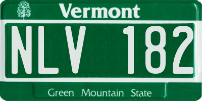 VT license plate NLV182