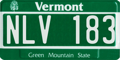 VT license plate NLV183