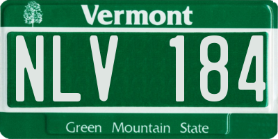 VT license plate NLV184