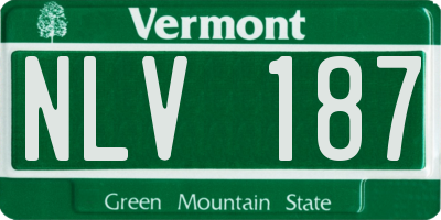 VT license plate NLV187
