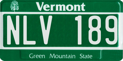 VT license plate NLV189