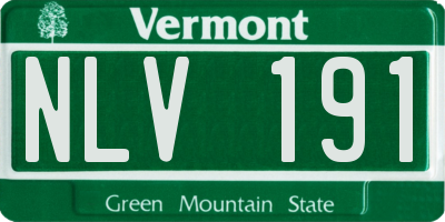 VT license plate NLV191