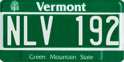 VT license plate NLV192