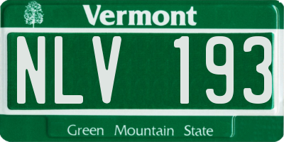 VT license plate NLV193