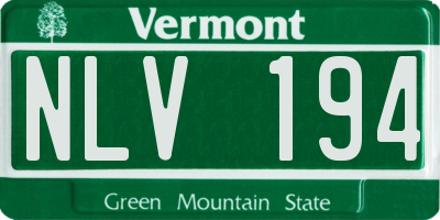 VT license plate NLV194