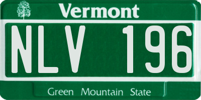 VT license plate NLV196