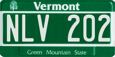VT license plate NLV202