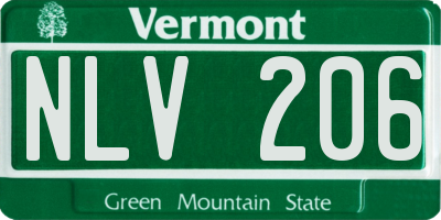 VT license plate NLV206