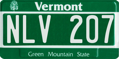 VT license plate NLV207