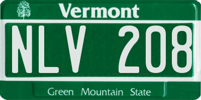 VT license plate NLV208