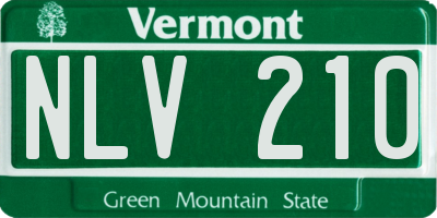 VT license plate NLV210