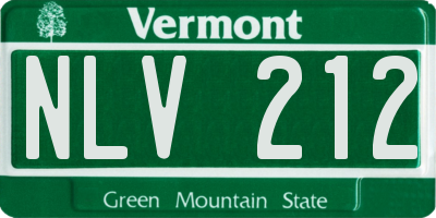 VT license plate NLV212