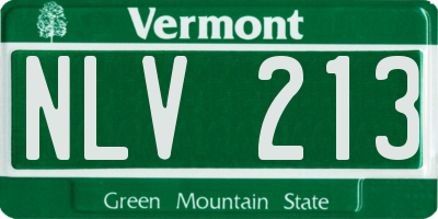 VT license plate NLV213
