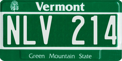 VT license plate NLV214