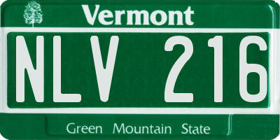 VT license plate NLV216