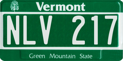 VT license plate NLV217