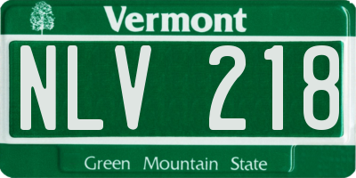 VT license plate NLV218