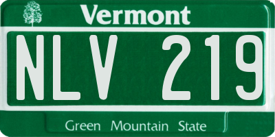 VT license plate NLV219