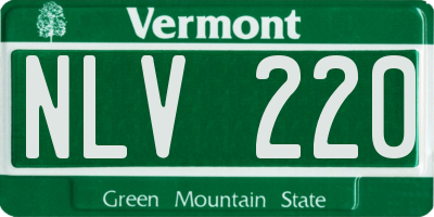 VT license plate NLV220