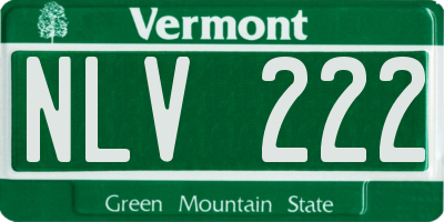 VT license plate NLV222