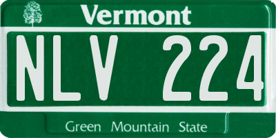 VT license plate NLV224