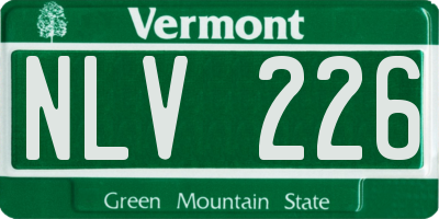 VT license plate NLV226