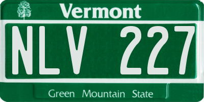 VT license plate NLV227