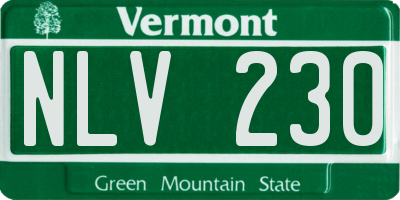 VT license plate NLV230