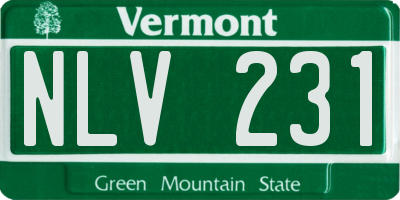 VT license plate NLV231